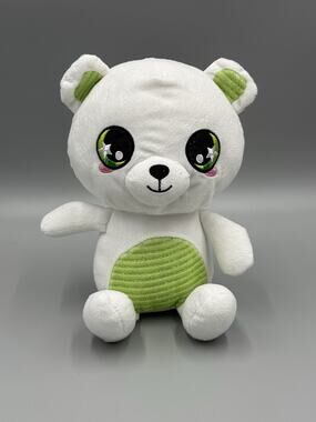 Cute & Cuddly Kawaii White Green Teddy Bear Plush 9 Inch Stuffed Animal